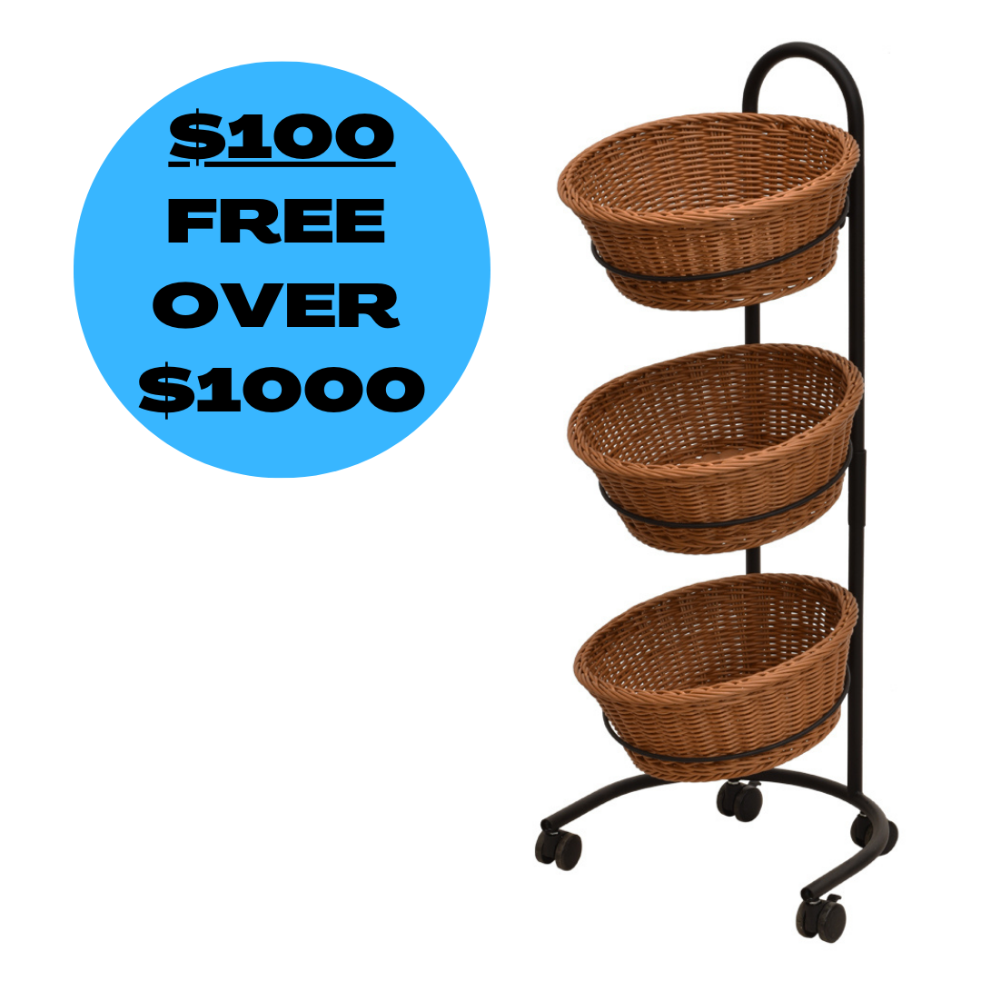 3 Tier Mobile Basket Display