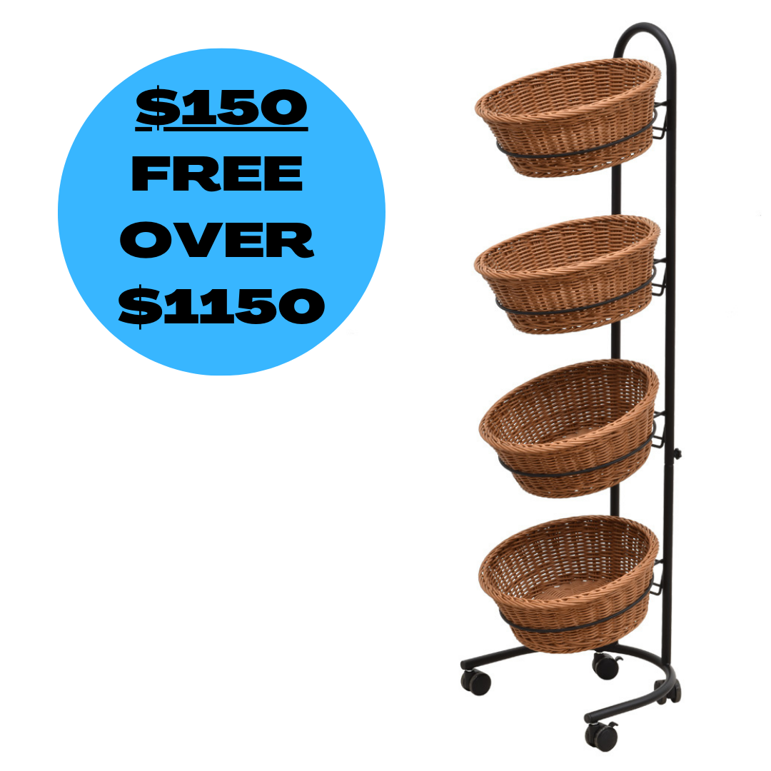 4 Tier Mobile Basket Display