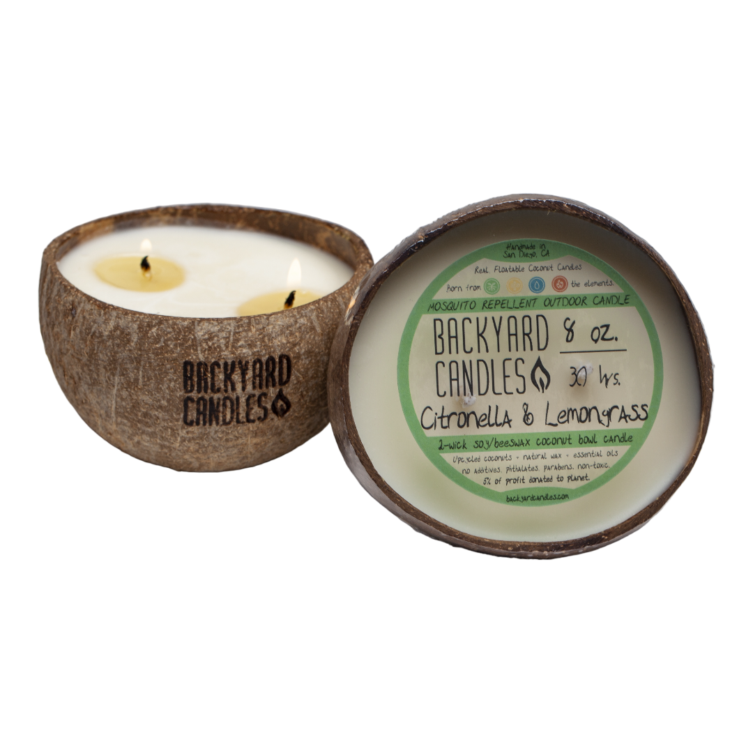 Outdoor 8oz 2-Wick Coconut Bowl Candle