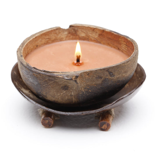 6oz Coconut Bowl Candle with tray